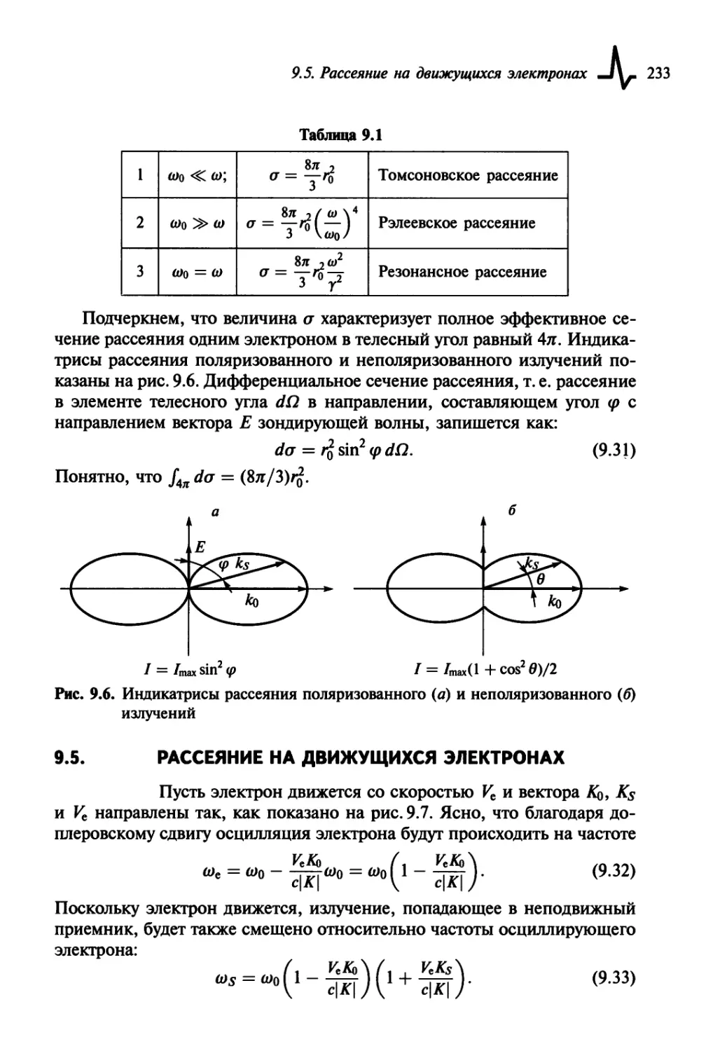 9.5. Рассеяние на движущихся электронах