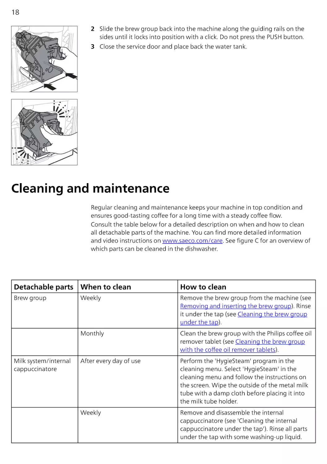 Cleaning and maintenance