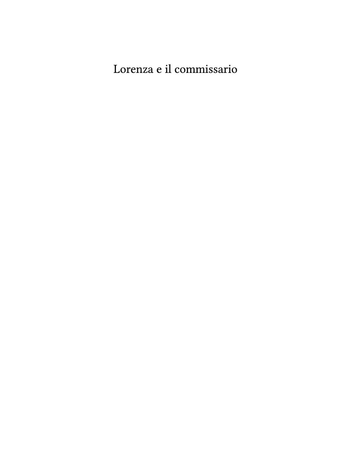 Lorenza e il commissario