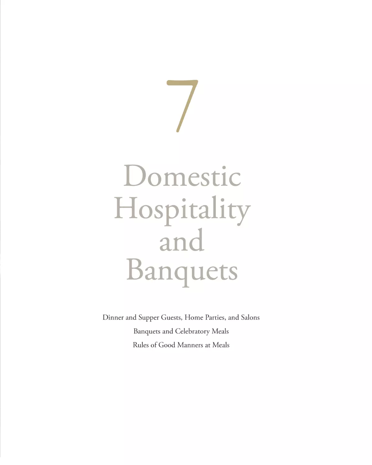 7 Domestic Hospitality and Banquets