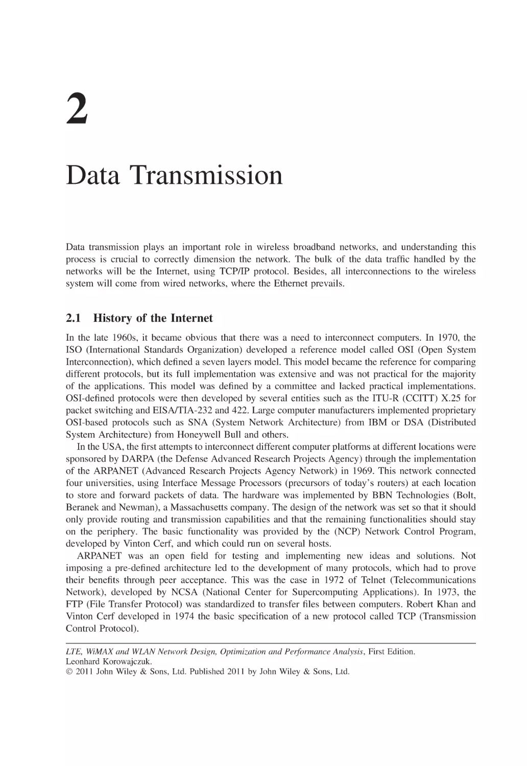 2 Data Transmission
2.1 History of the Internet