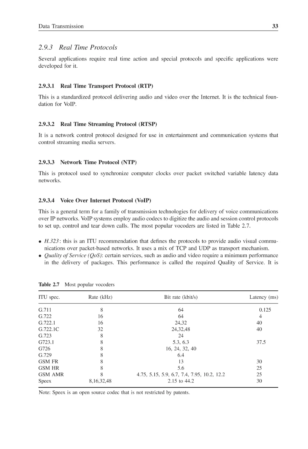 2.9.3 Real Time Protocols