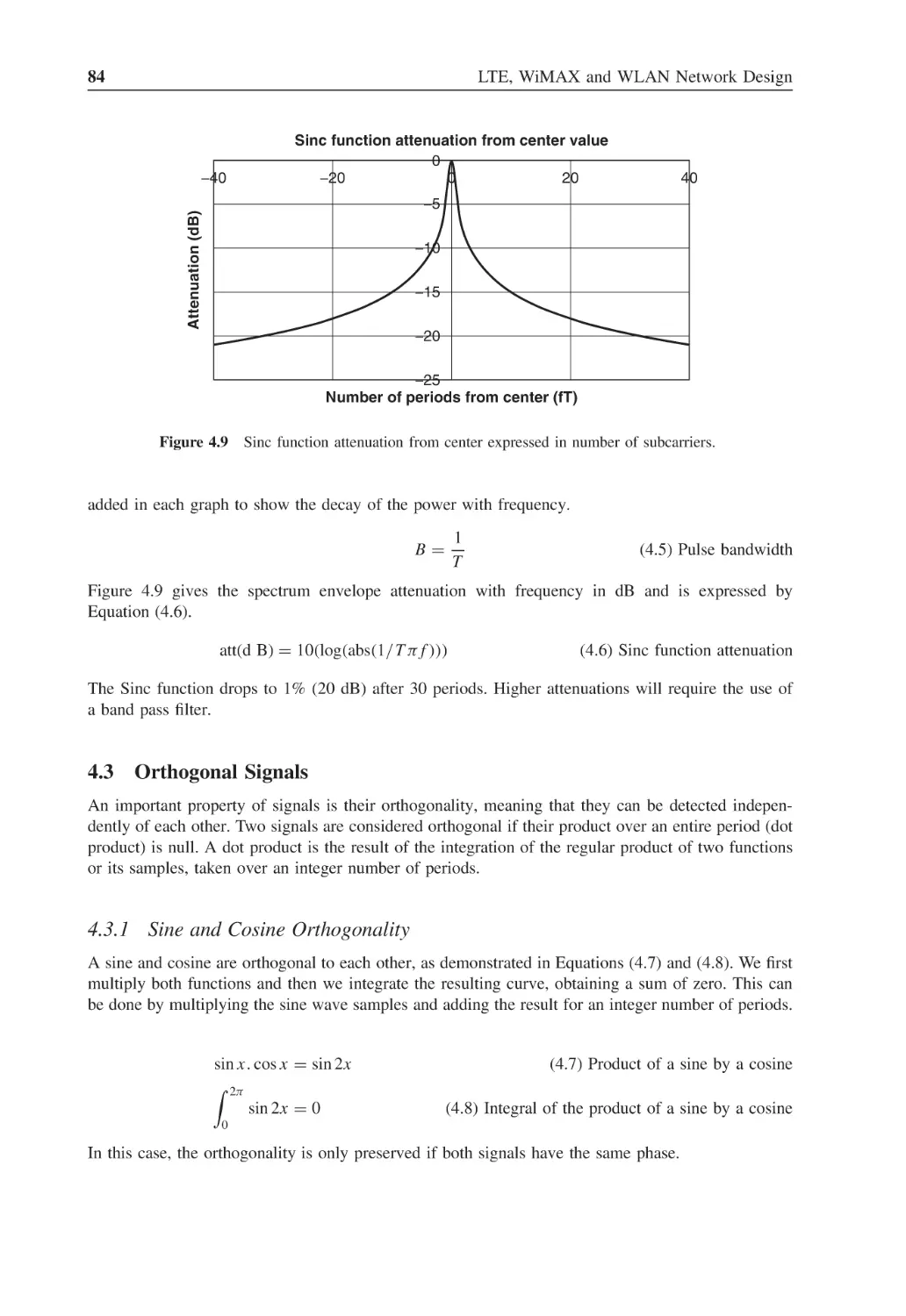 4.3 Orthogonal Signals
4.3.1 Sine and Cosine Orthogonality