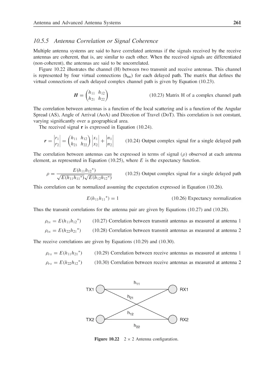 10.5.5 Antenna Correlation or Signal Coherence