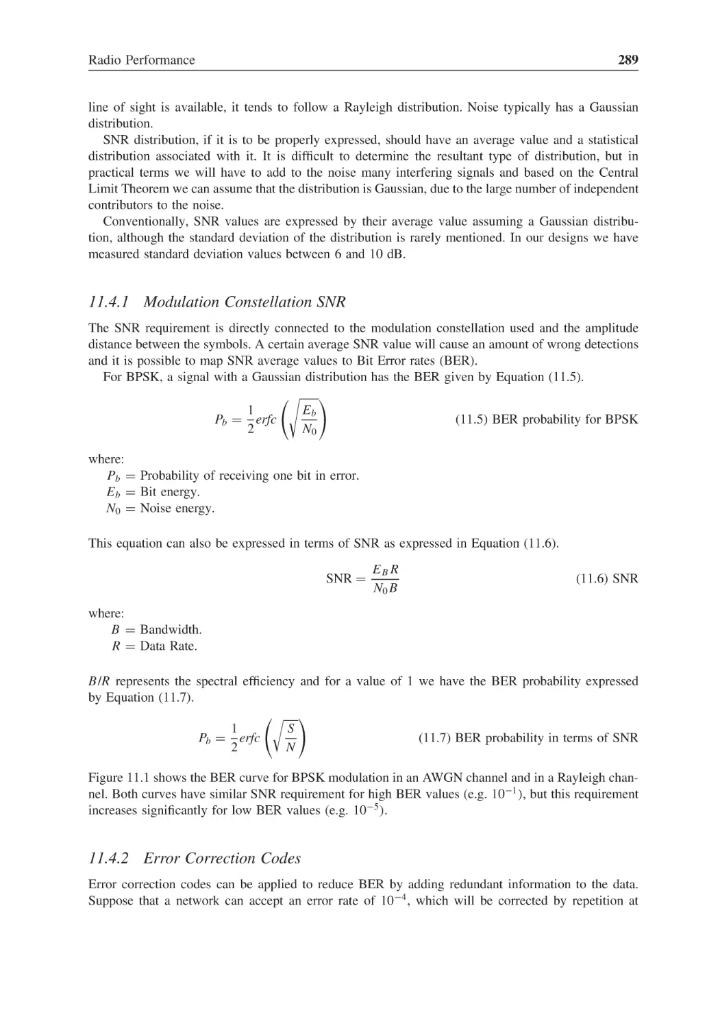 11.4.1 Modulation Constellation SNR
11.4.2 Error Correction Codes
