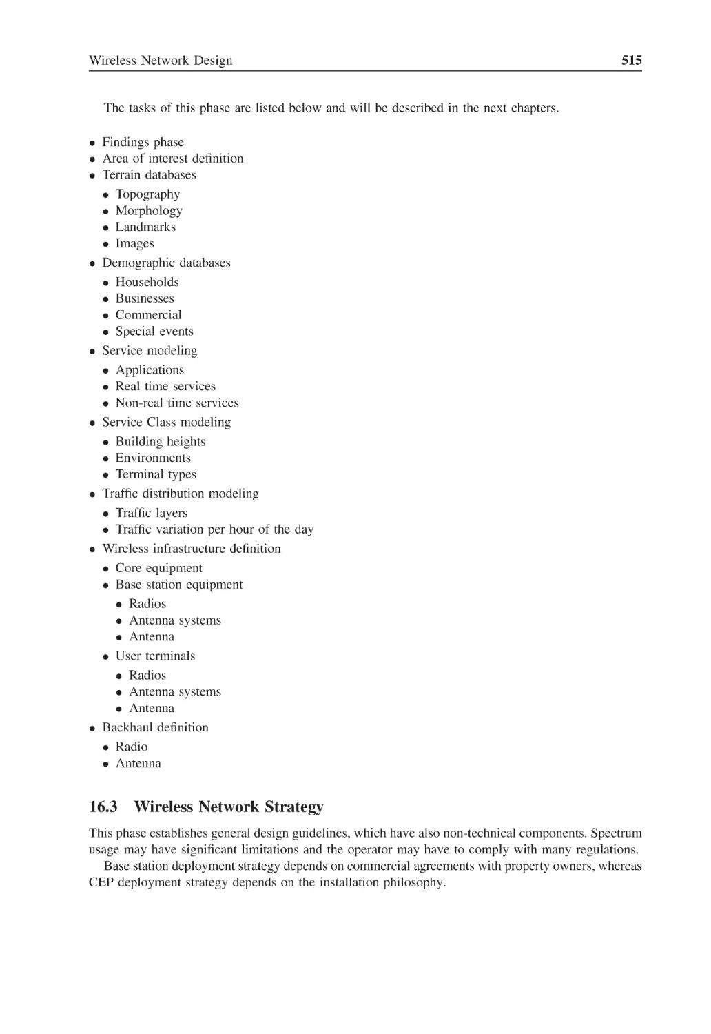 16.3 Wireless Network Strategy