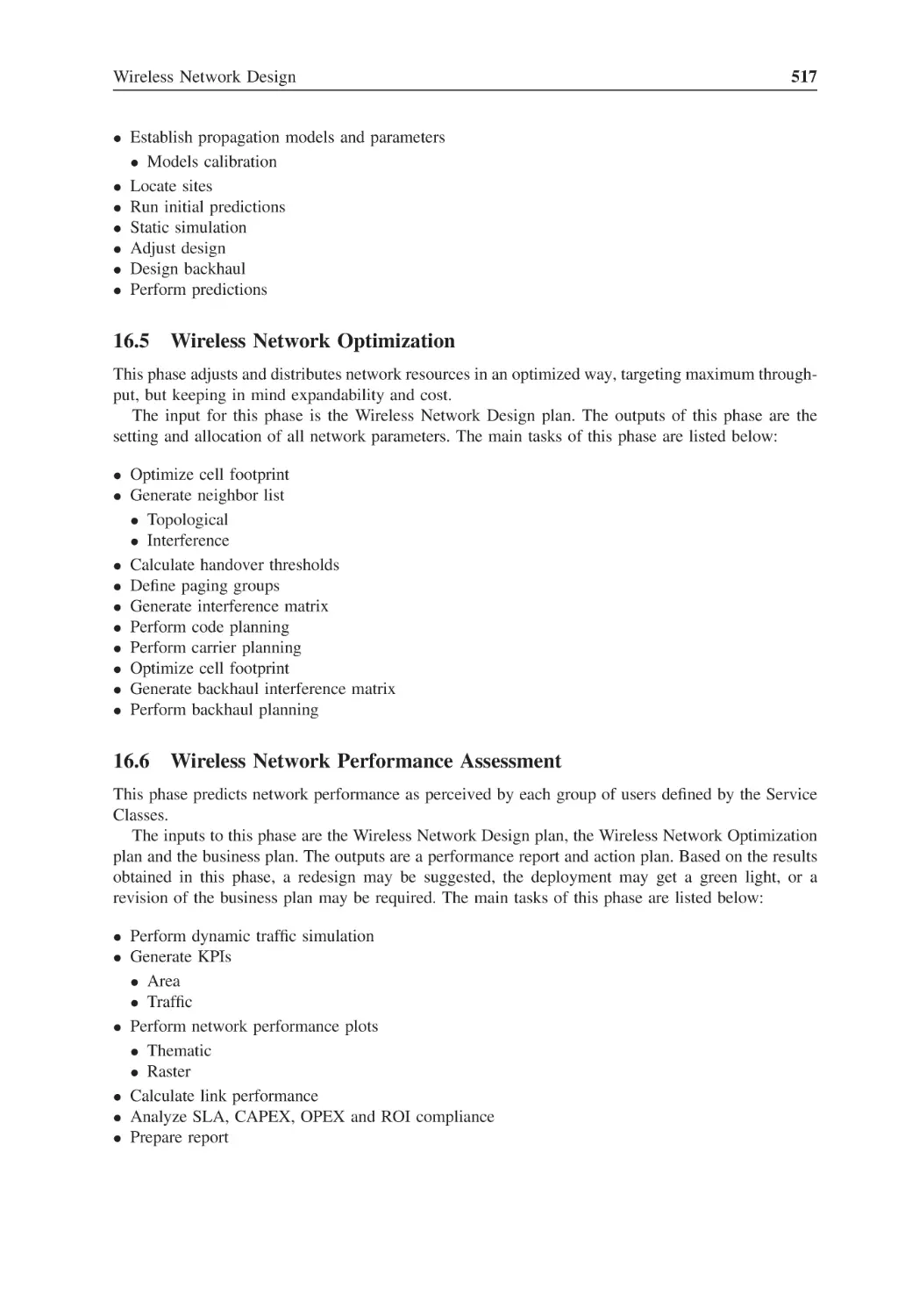 16.5 Wireless Network Optimization
16.6 Wireless Network Performance Assessment