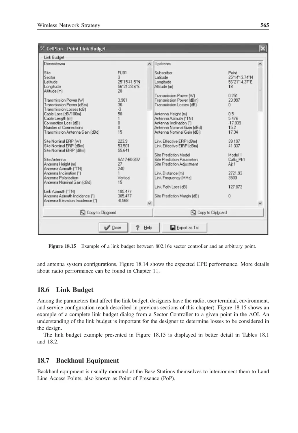 18.6 Link Budget
18.7 Backhaul Equipment