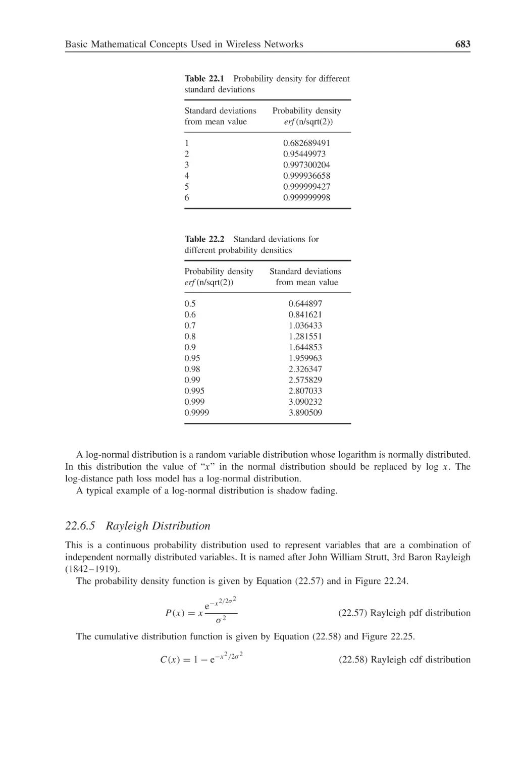 22.6.5 Rayleigh Distribution