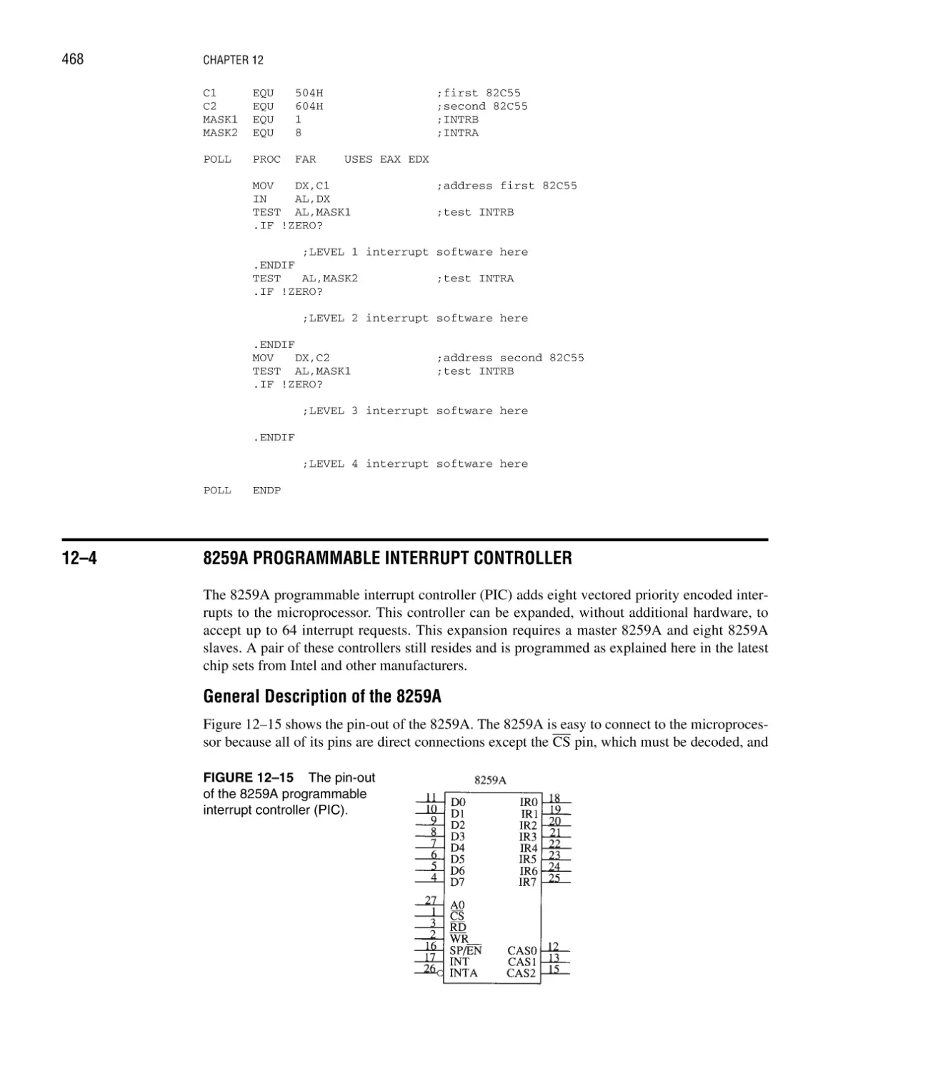 12–4 8259A Programmable Interrupt Controller
General Description of the 8259A