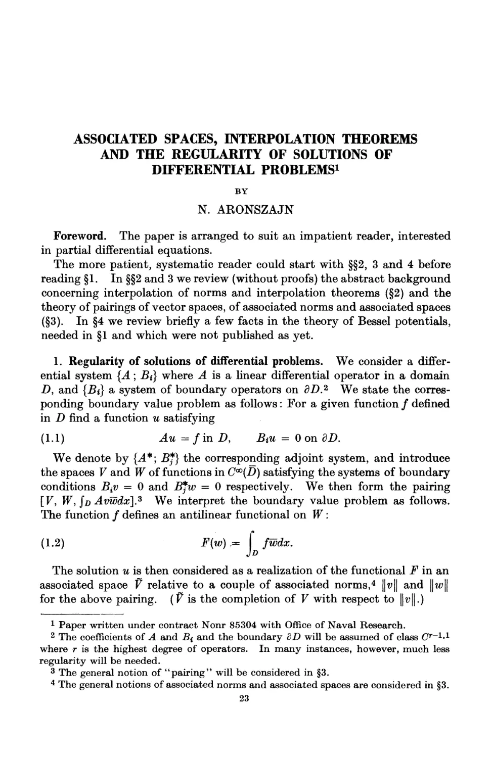 Associated Spaces, Interpolation Theorems and the Regularity of Solutions of Differential Problems