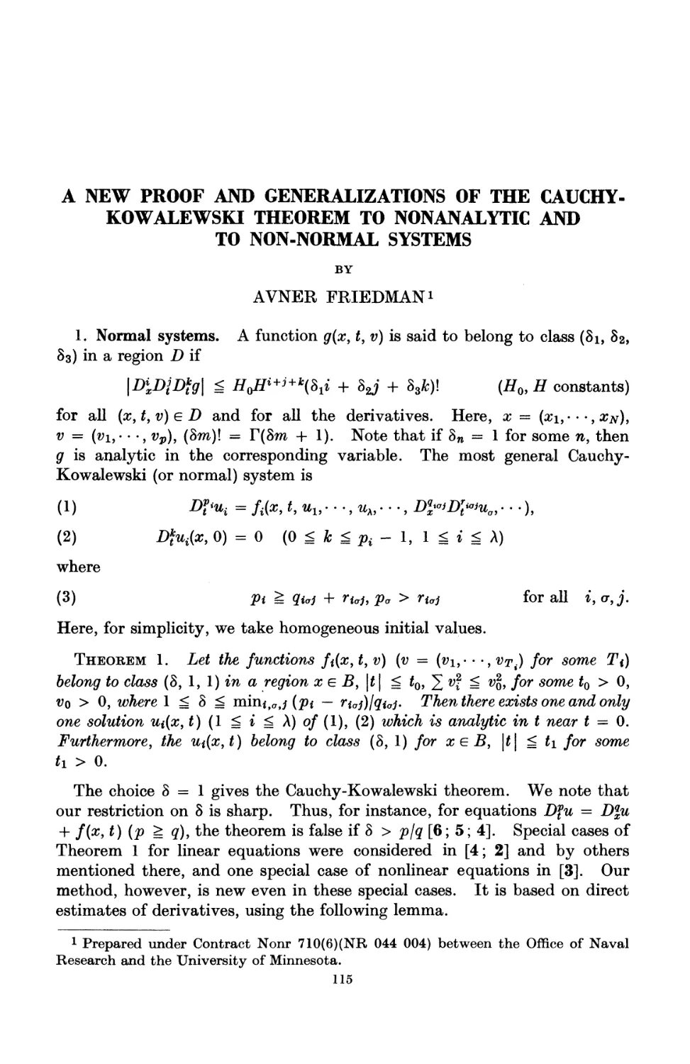 A New Proof and Generalizations of the Cauchy-Kowalewski Theorem to Nonanalytic and to Non-normal Systems