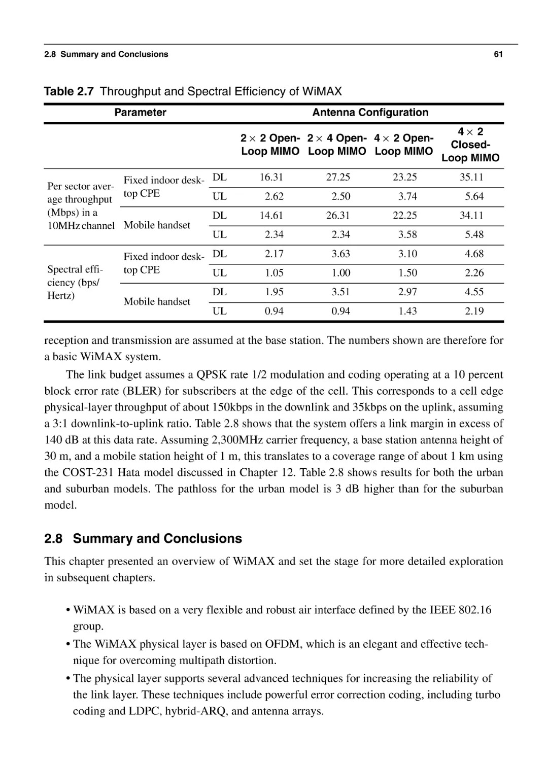 2.8 Summary and Conclusions