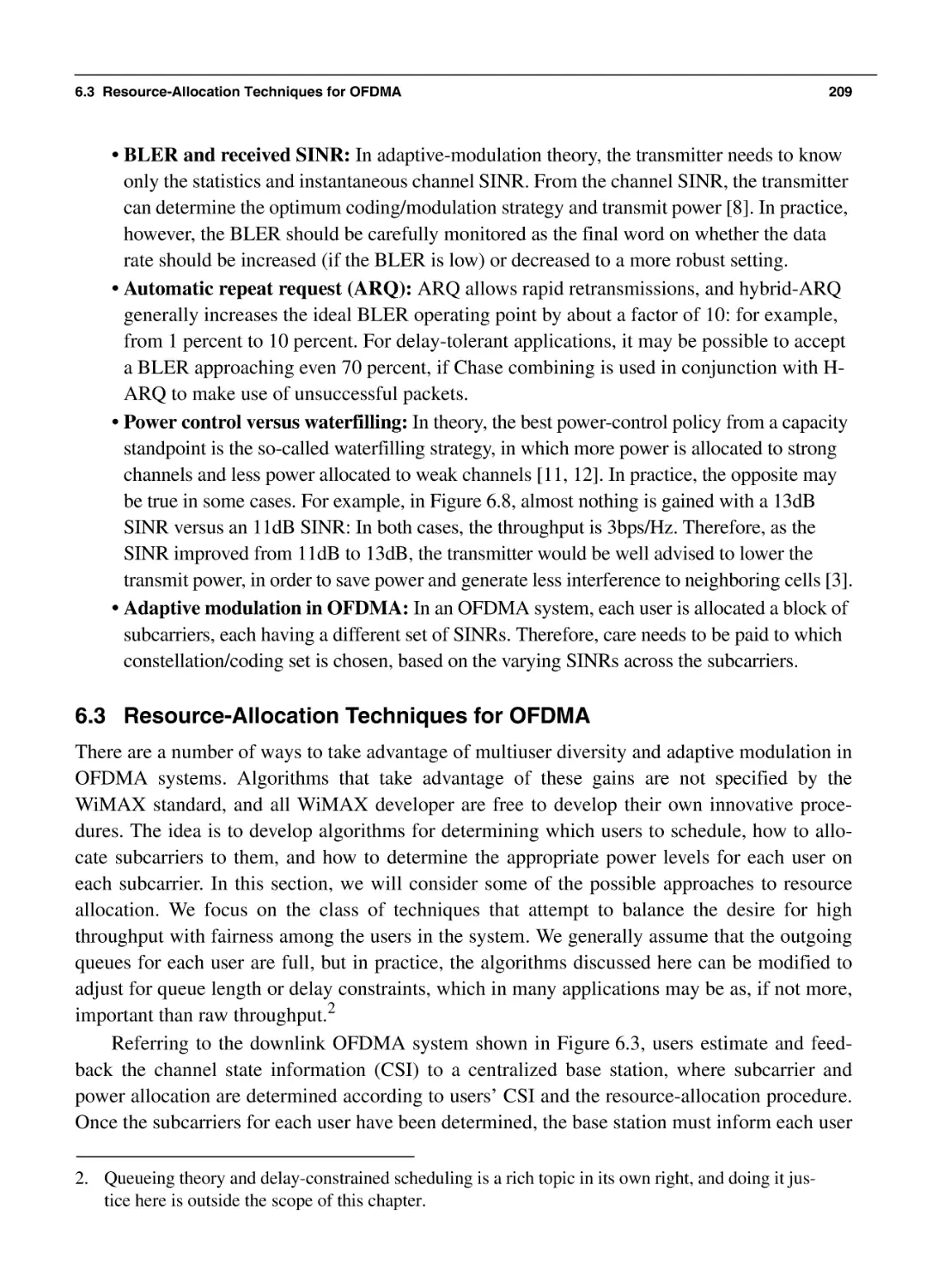6.3 Resource-Allocation Techniques for OFDMA