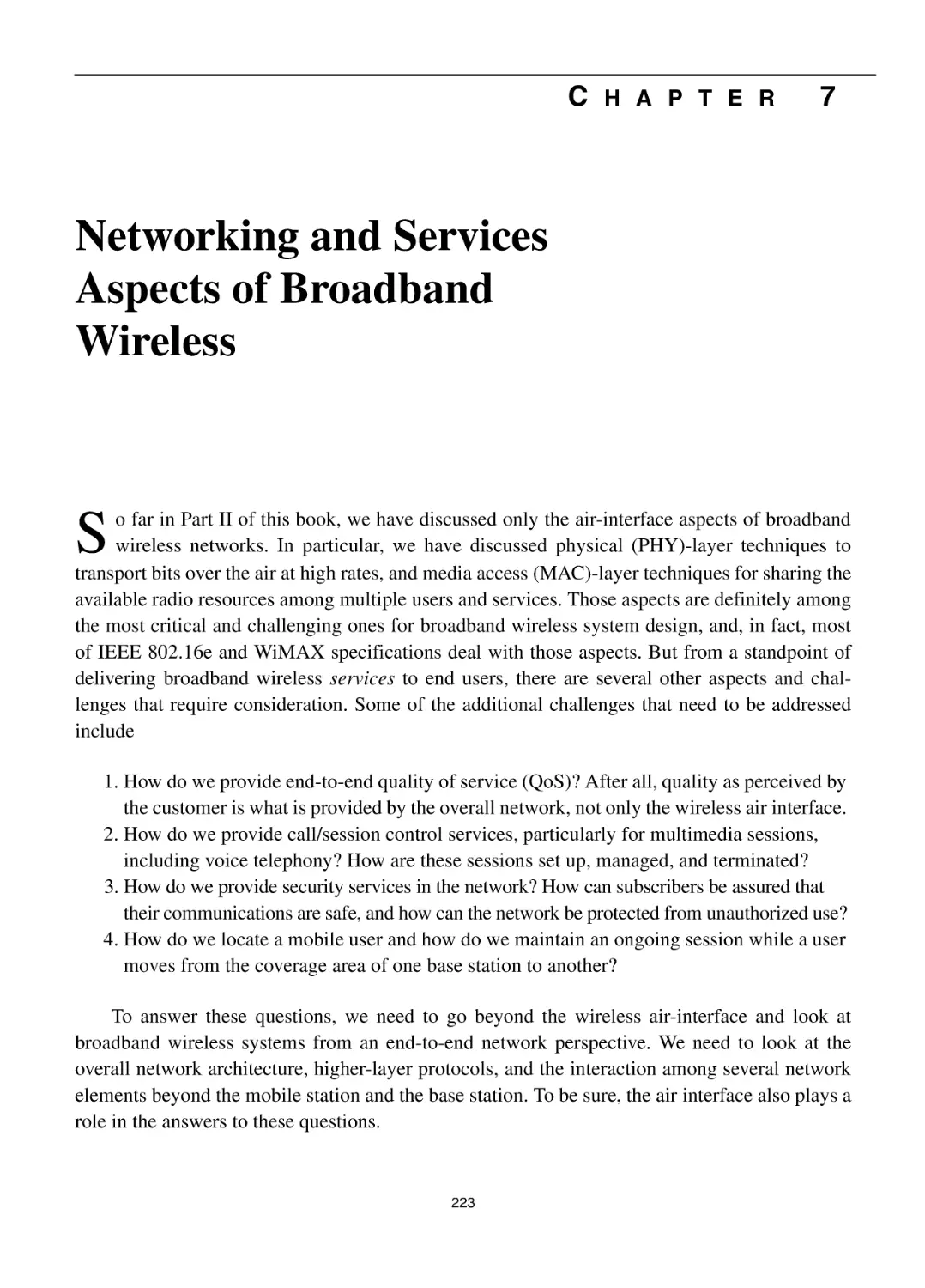 7 Networking and Services Aspects of Broadband Wireless