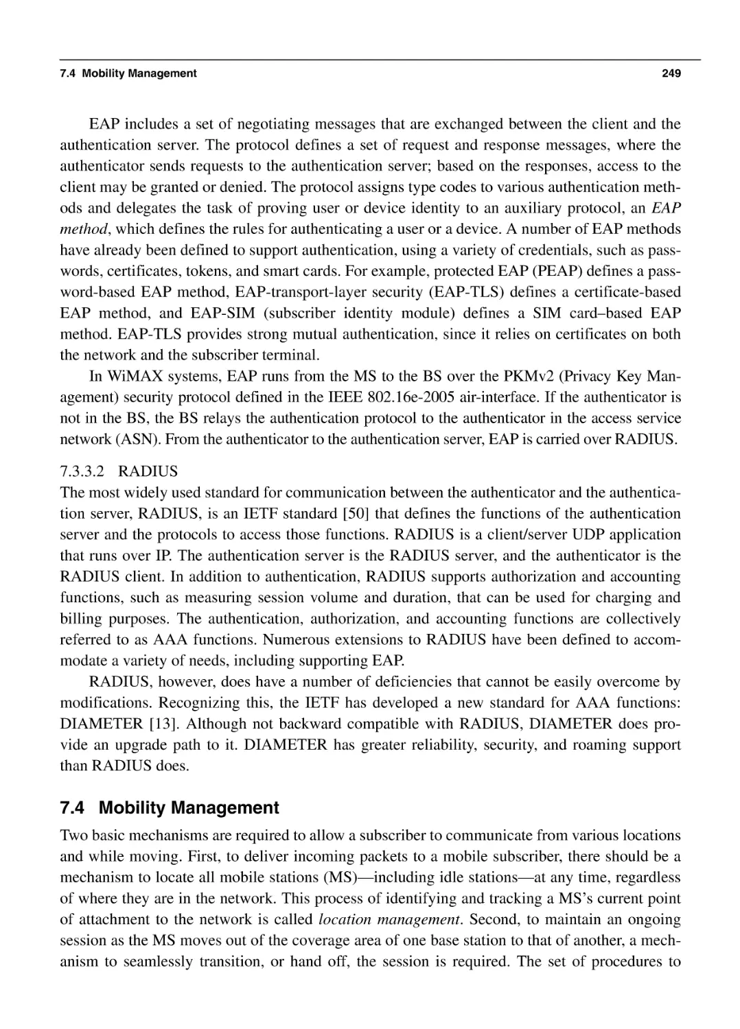 7.4 Mobility Management