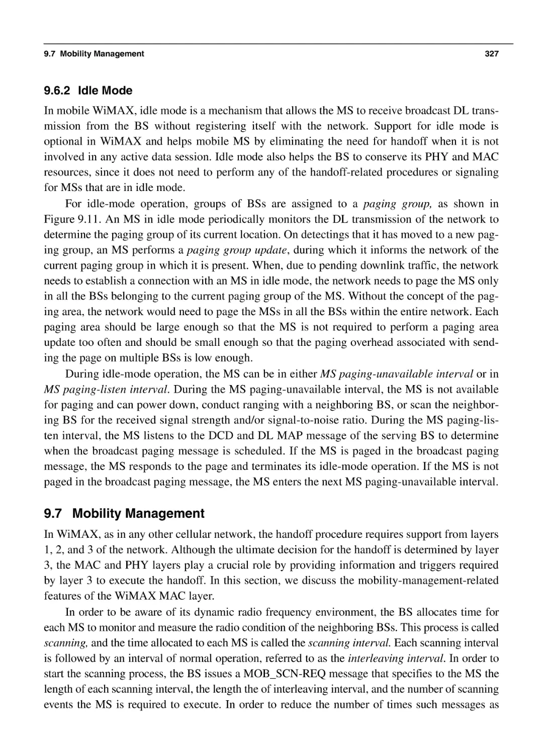 9.7 Mobility Management