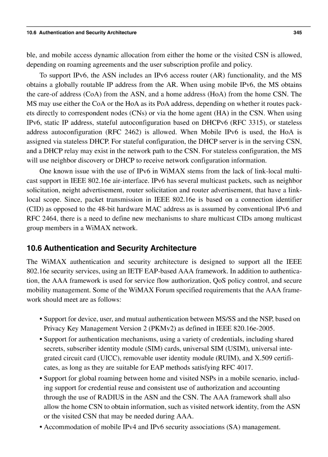 10.6 Authentication and Security Architecture