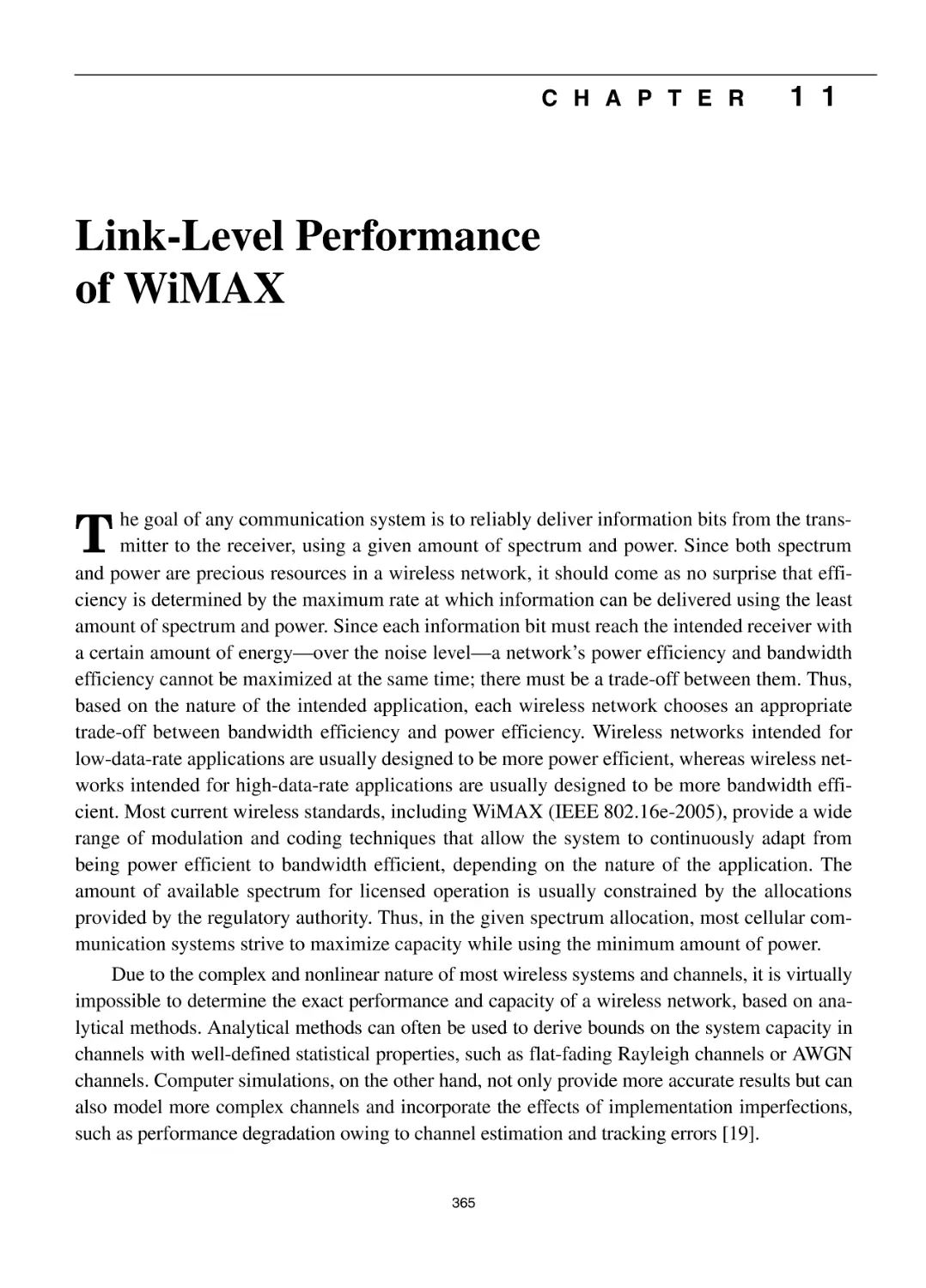 11 Link-Level Performance of WiMAX