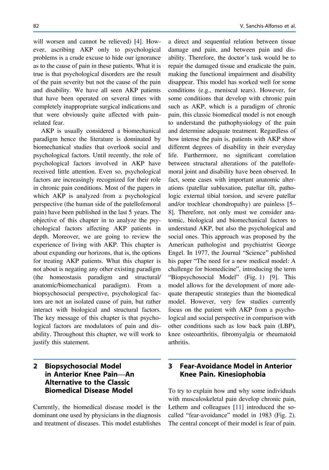 2 Biopsychosocial Model in Anterior Knee Pain—An Alternative to the Classic Biomedical Disease Model
3 Fear-Avoidance Model in Anterior Knee Pain. Kinesiophobia