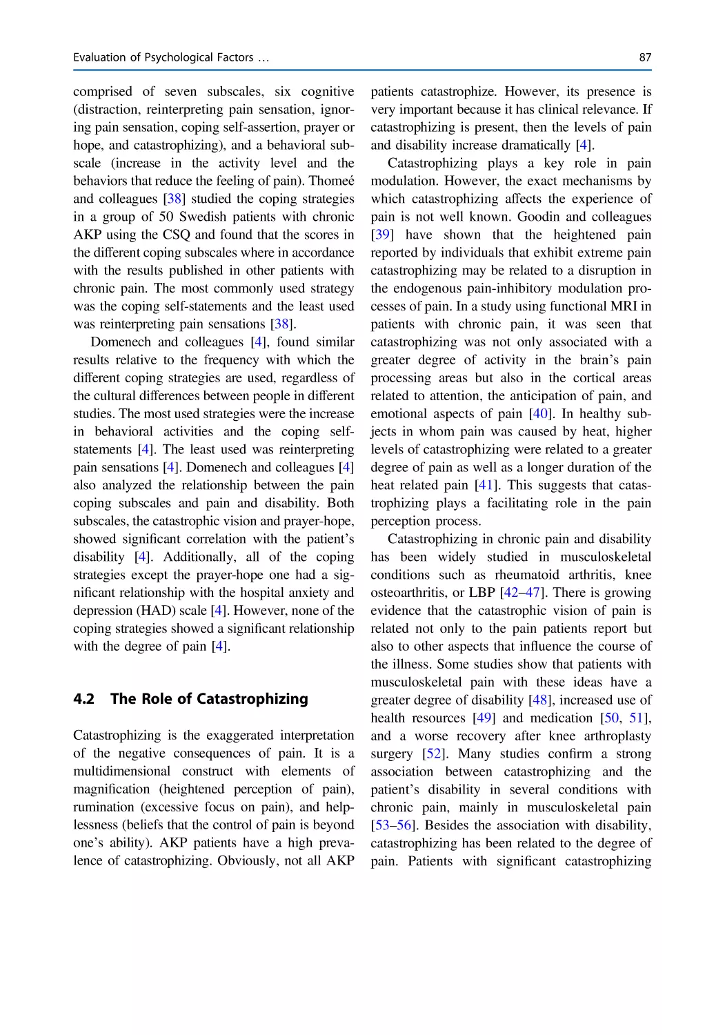 4.2 The Role of Catastrophizing