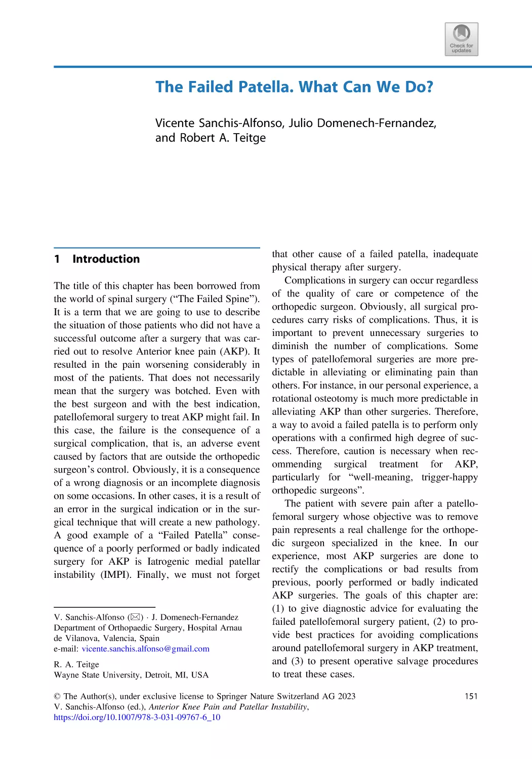 10 The Failed Patella. What Can We Do?
1 Introduction