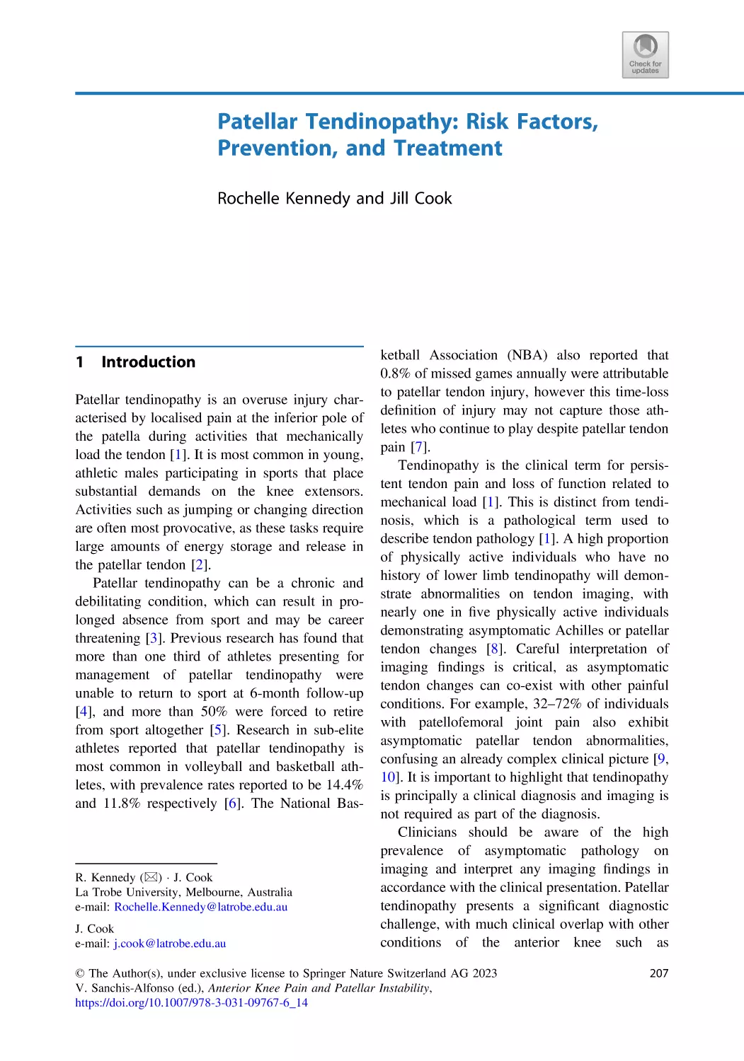 14 Patellar Tendinopathy
1 Introduction