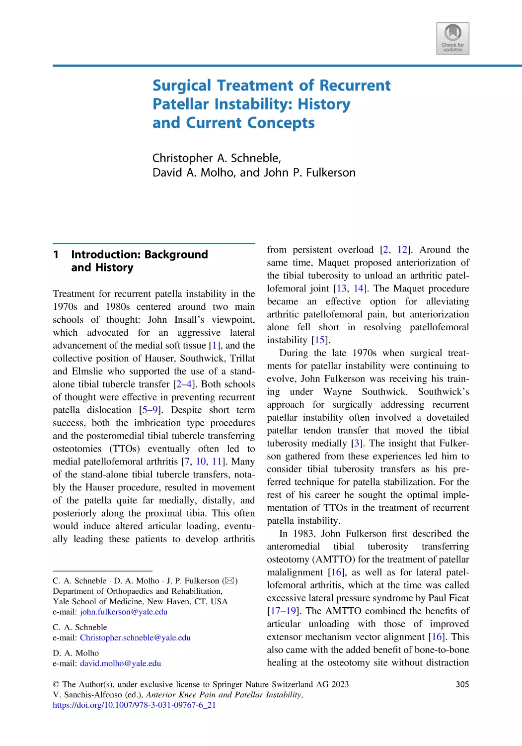 21 Surgical Treatment of Recurrent Patellar Instability
1 Introduction