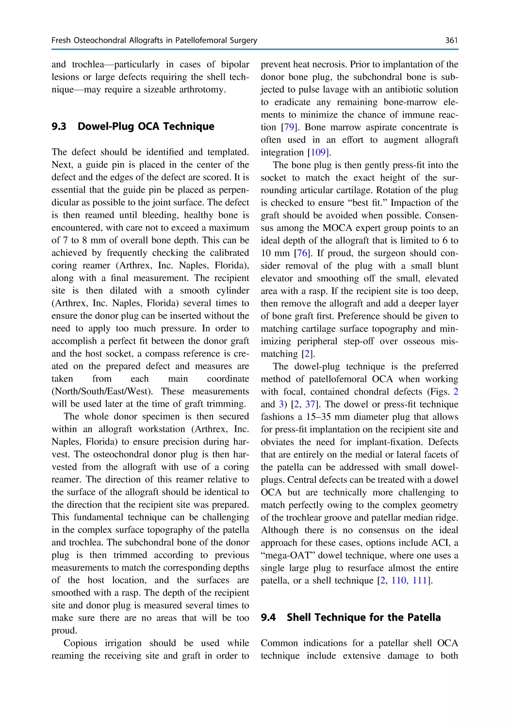 9.3 Dowel-Plug OCA Technique
9.4 Shell Technique for the Patella