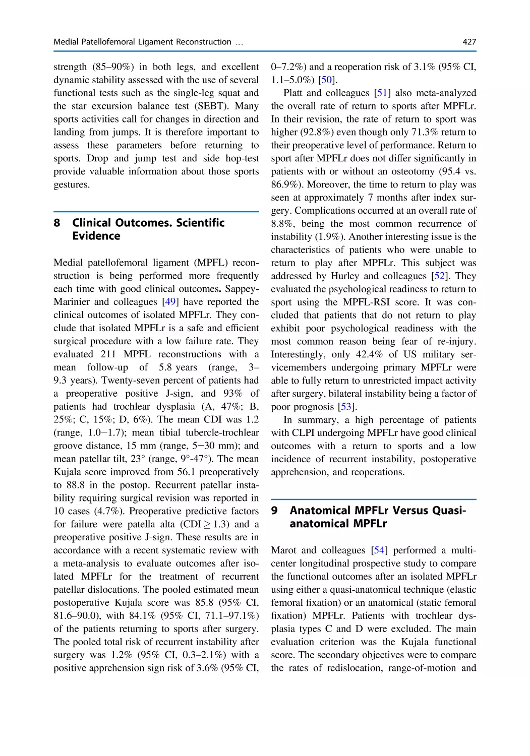 8 Clinical Outcomes. Scientific Evidence
9 Anatomical MPFLr Versus Quasi-anatomical MPFLr