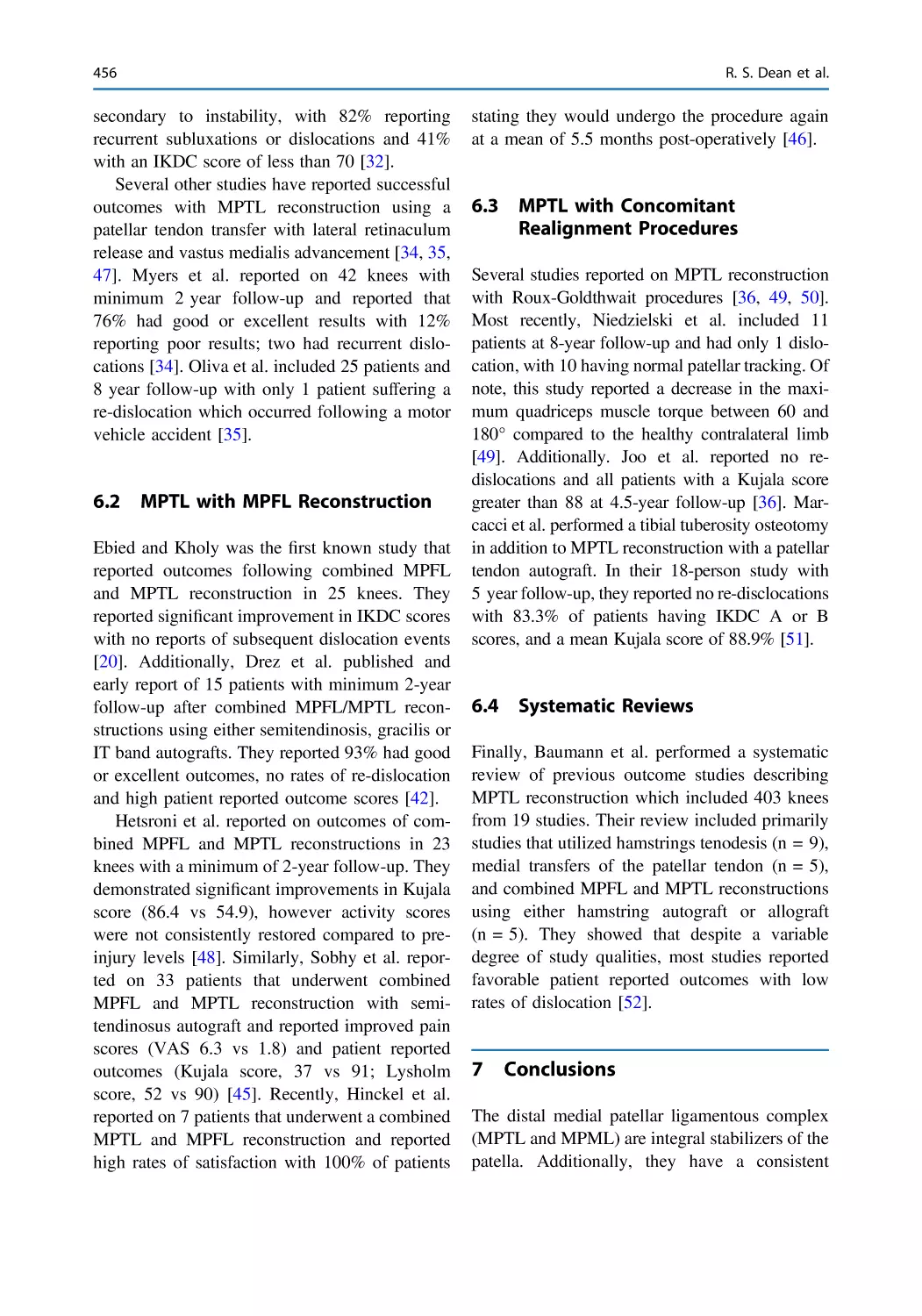 6.2 MPTL with MPFL Reconstruction
6.3 MPTL with Concomitant Realignment Procedures
6.4 Systematic Reviews
7 Conclusions