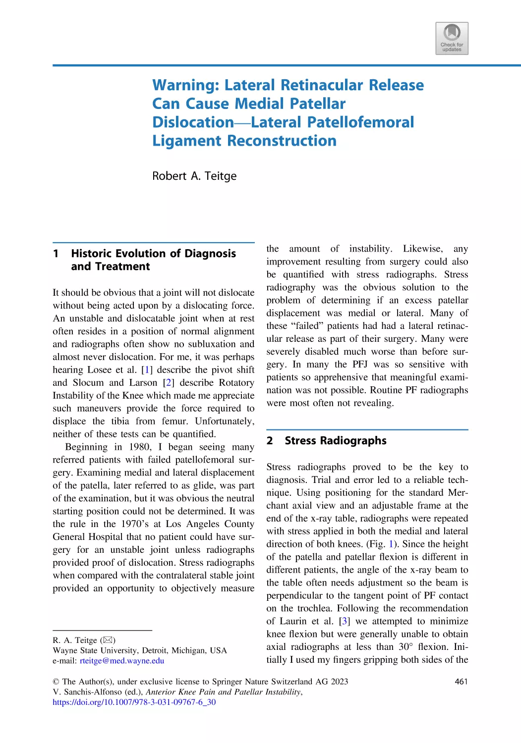 30 Warning
1 Historic Evolution of Diagnosis and Treatment
2 Stress Radiographs