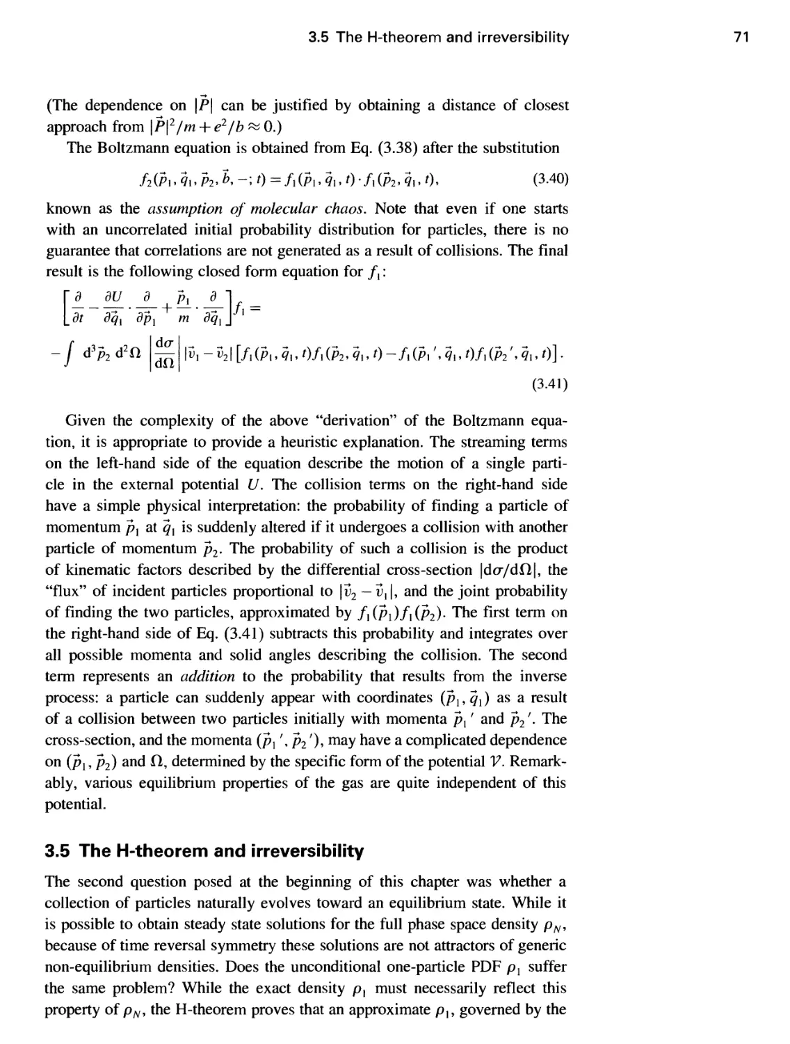 3.5 The H-theorem and irreversibility