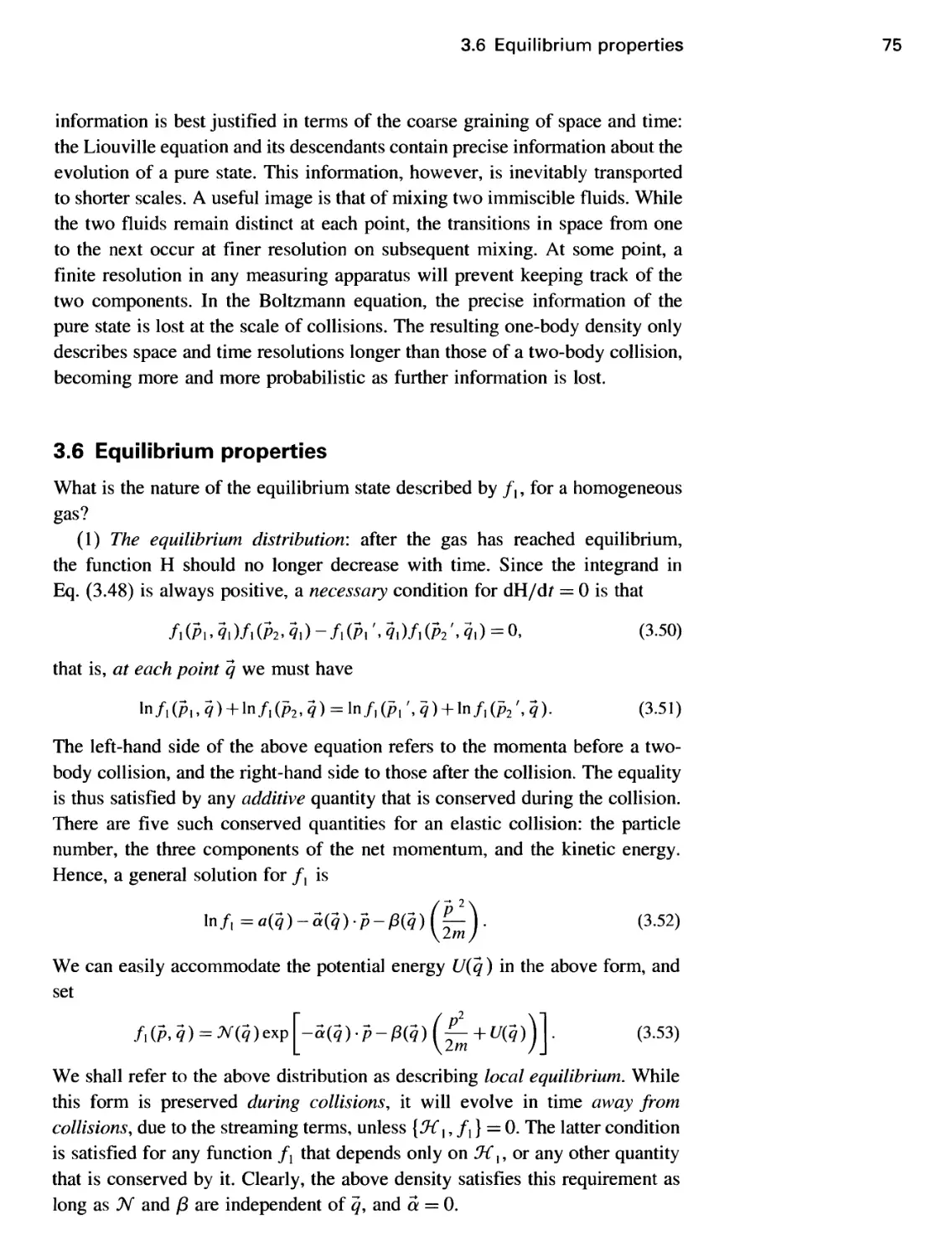 3.6 Equilibrium properties