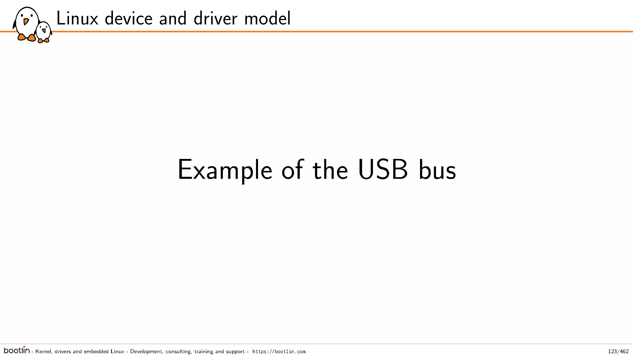 Example of the USB bus