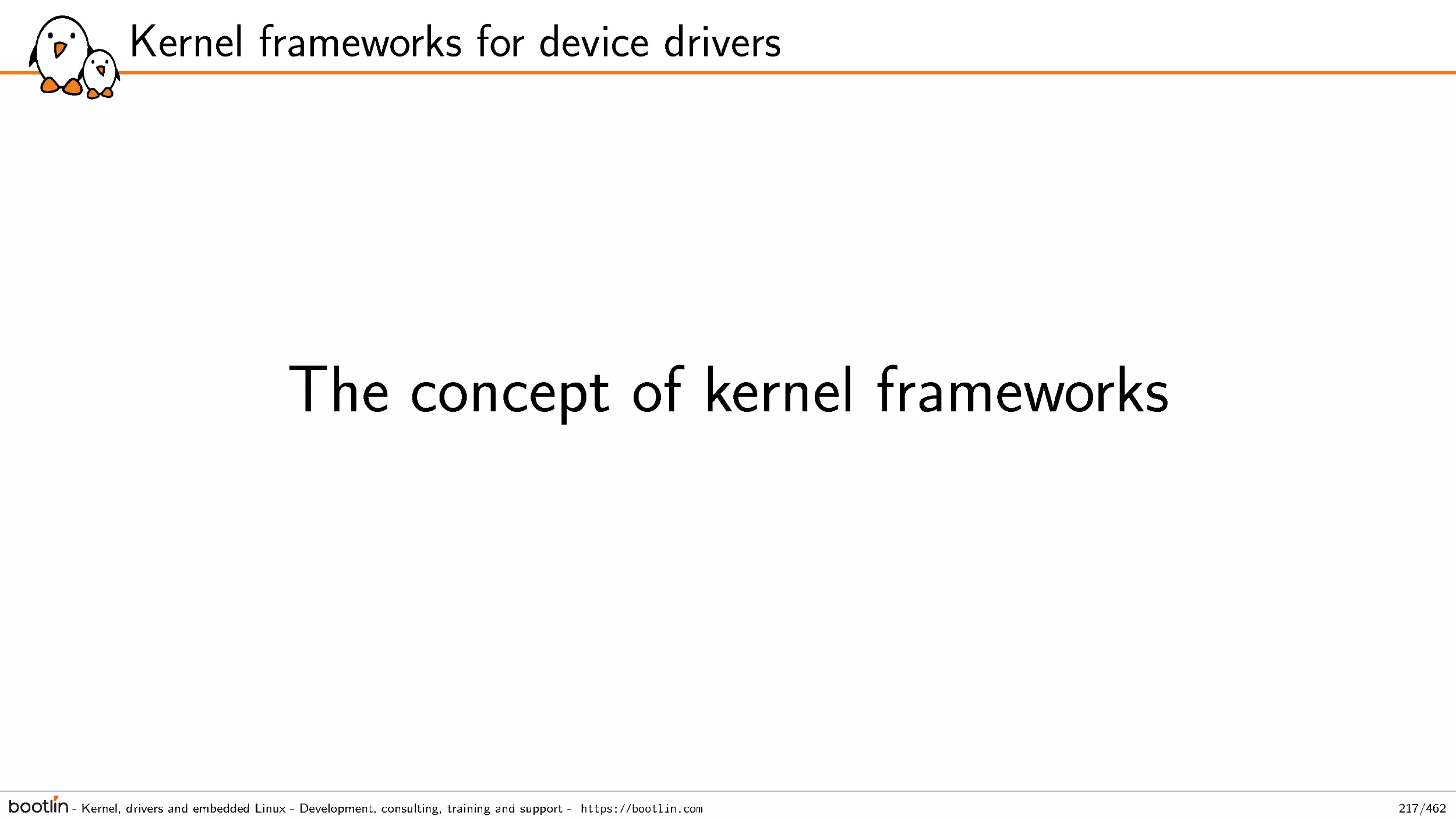 The concept of kernel frameworks