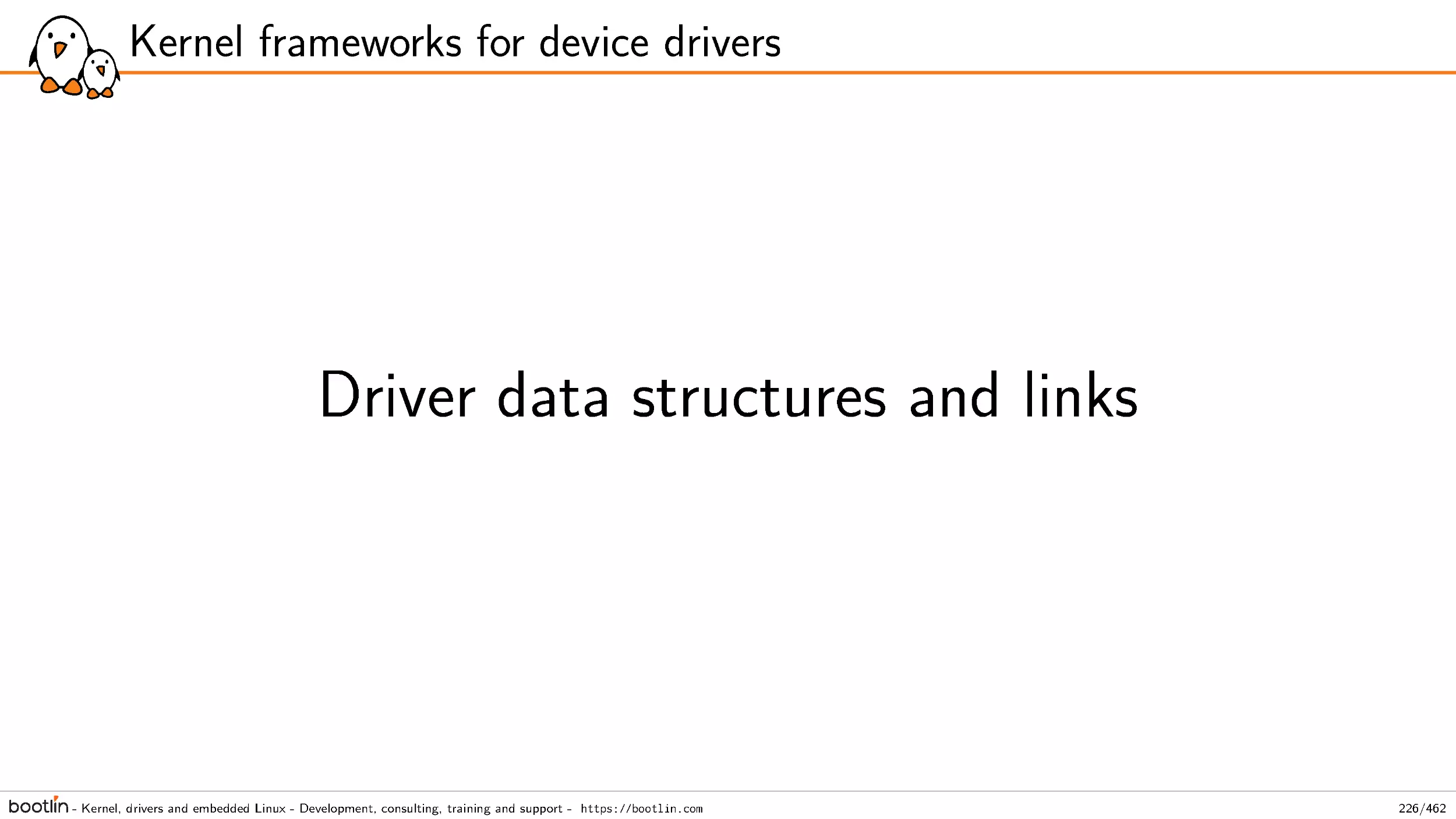 Driver data structures and links