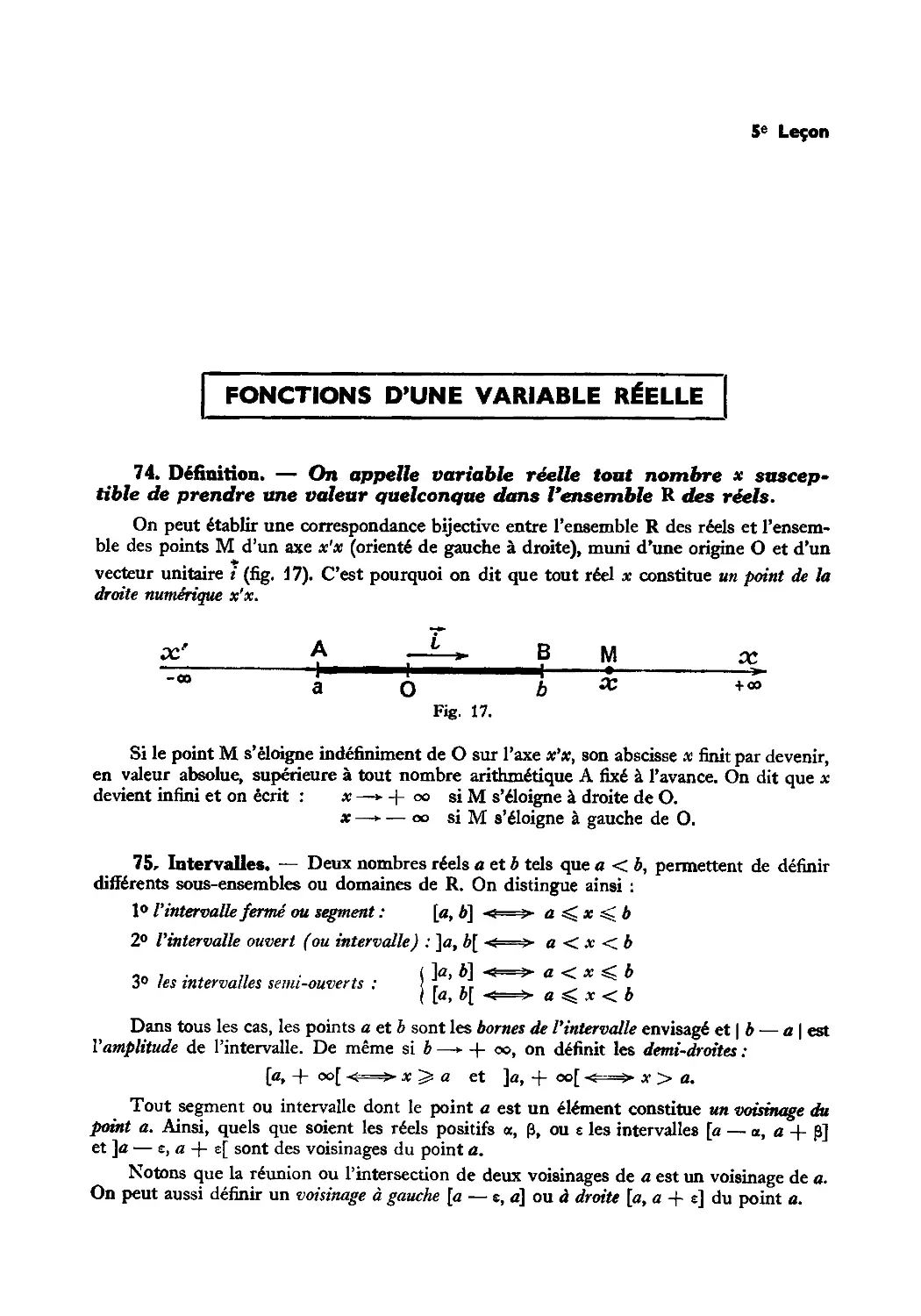 Leçon 5 — Fonctions d’une variable réelle — Limites — Coordonnées et graphes
75. Intervalles