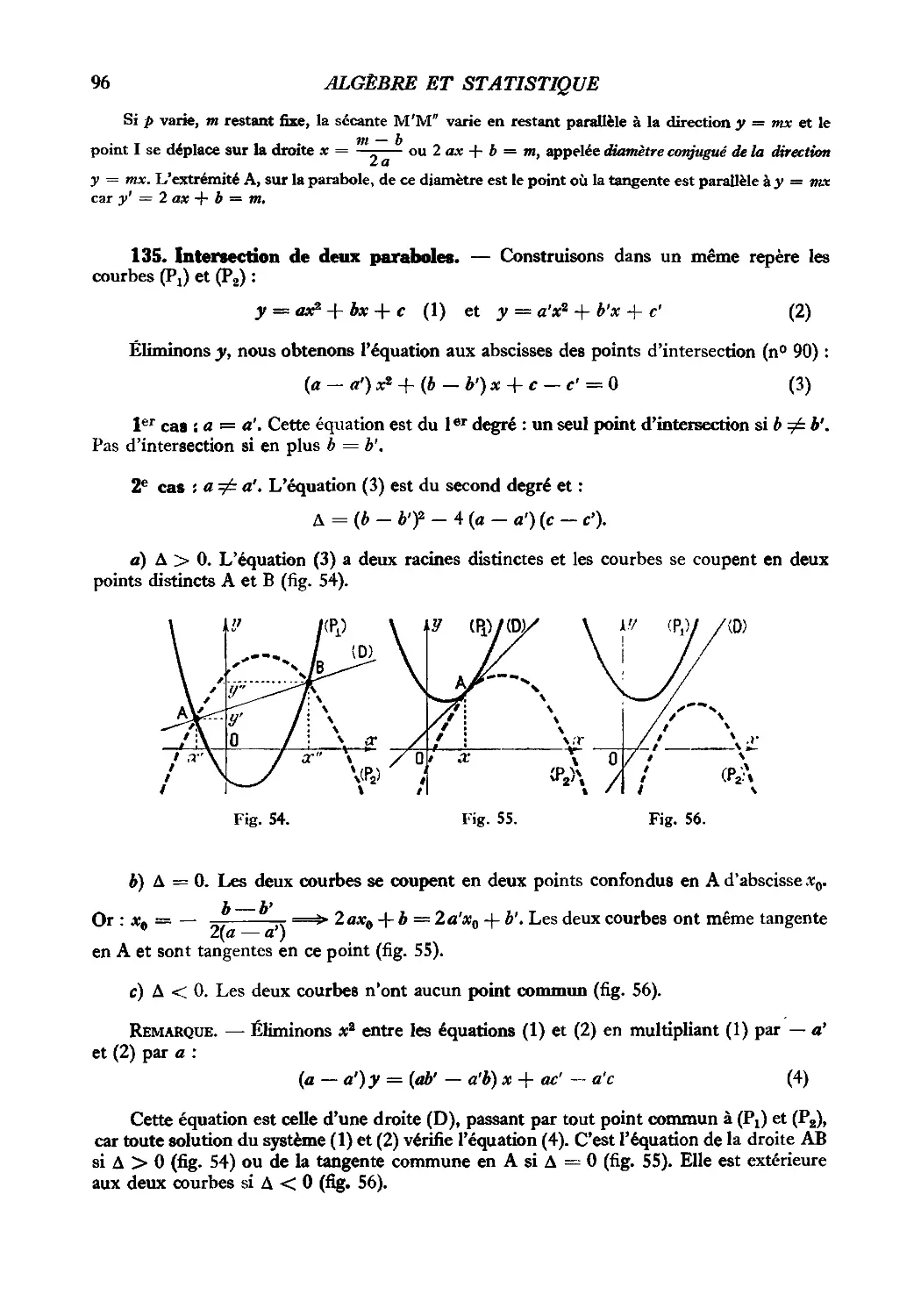135. Intersection de deux paraboles