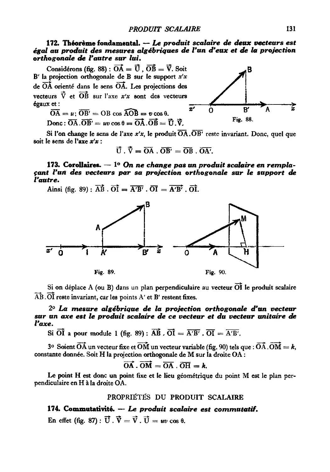 172. Théorème fondamental
173. Corollaires
Propriétés du produit scalaire