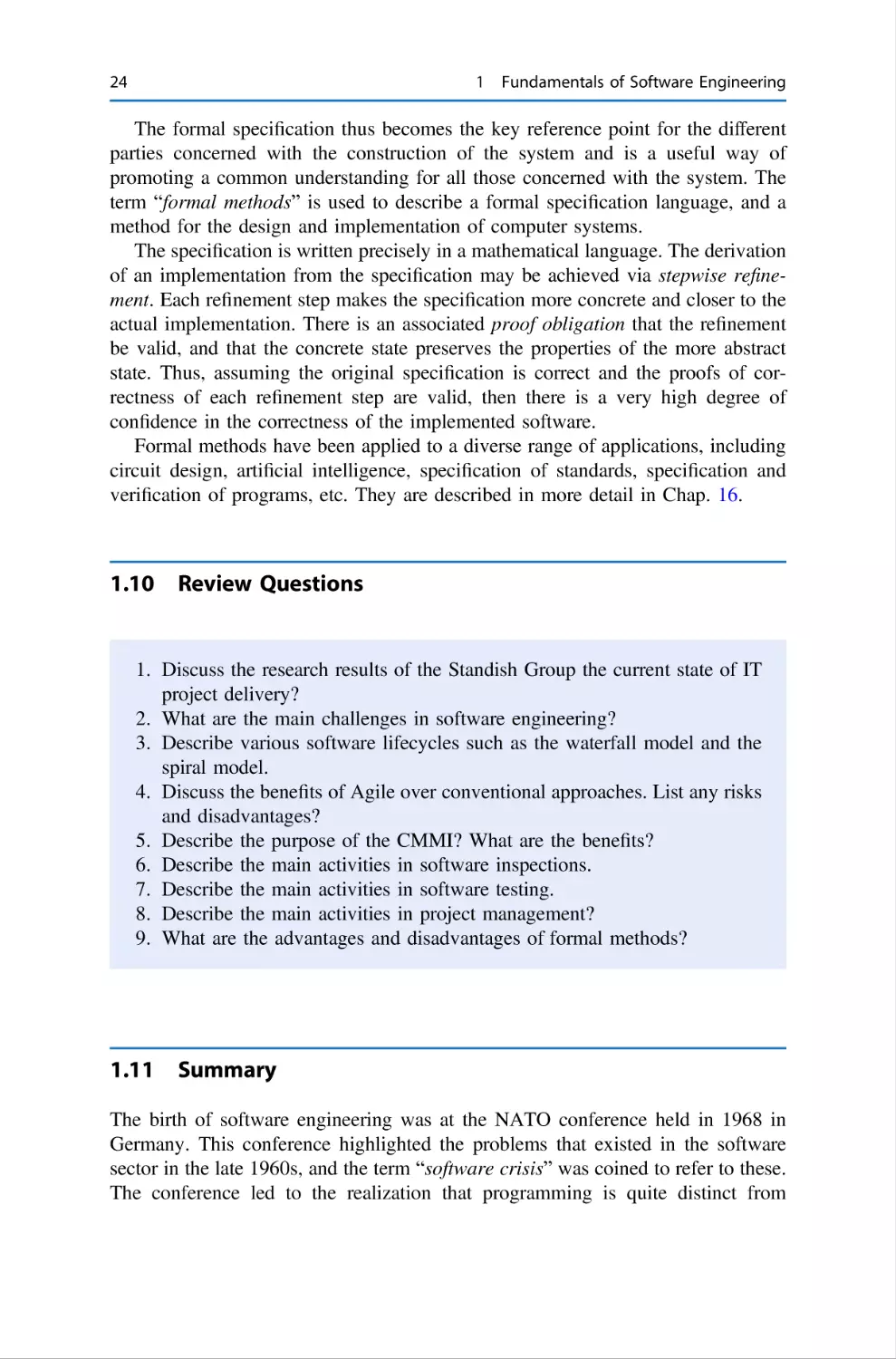 1.10 Review Questions
1.11 Summary