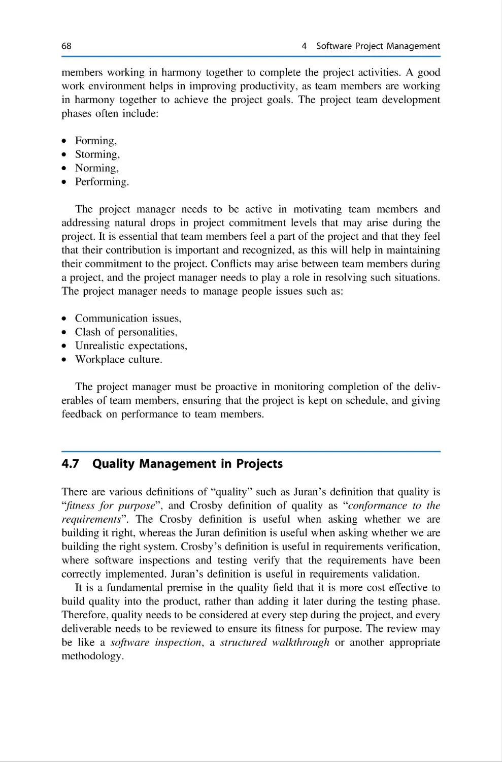 4.7 Quality Management in Projects