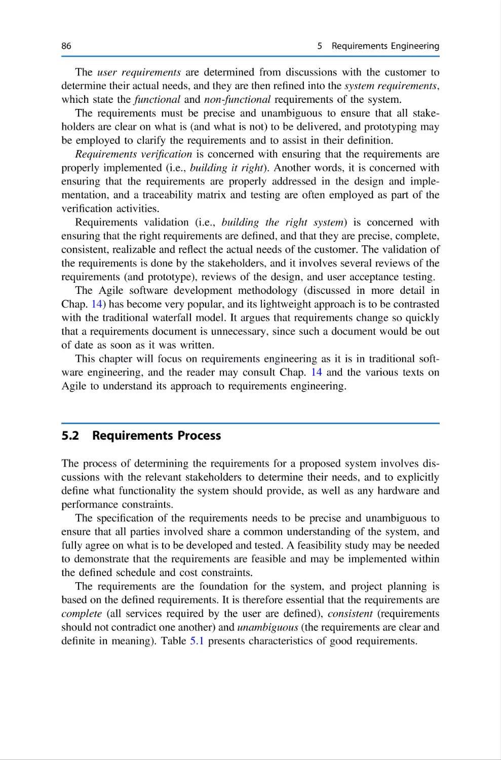 5.2 Requirements Process