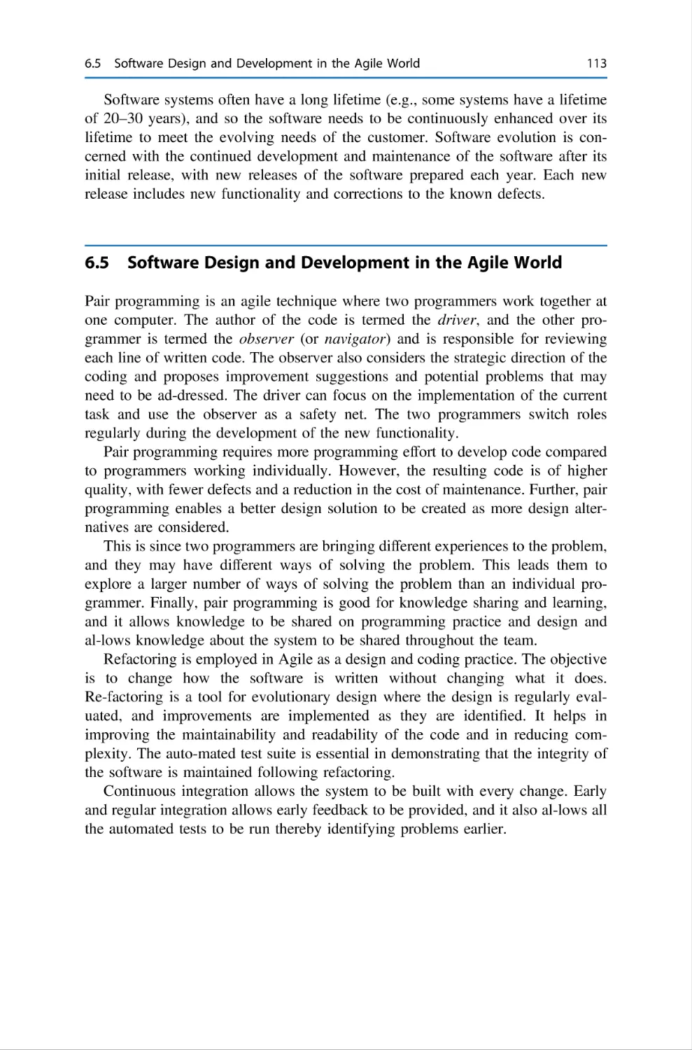 6.5 Software Design and Development in the Agile World