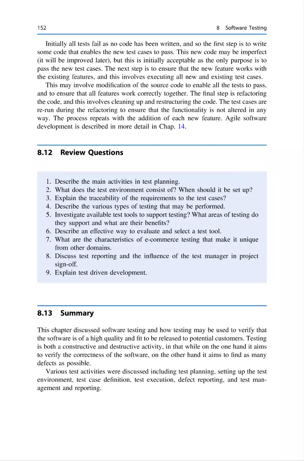 8.12 Review Questions
8.13 Summary