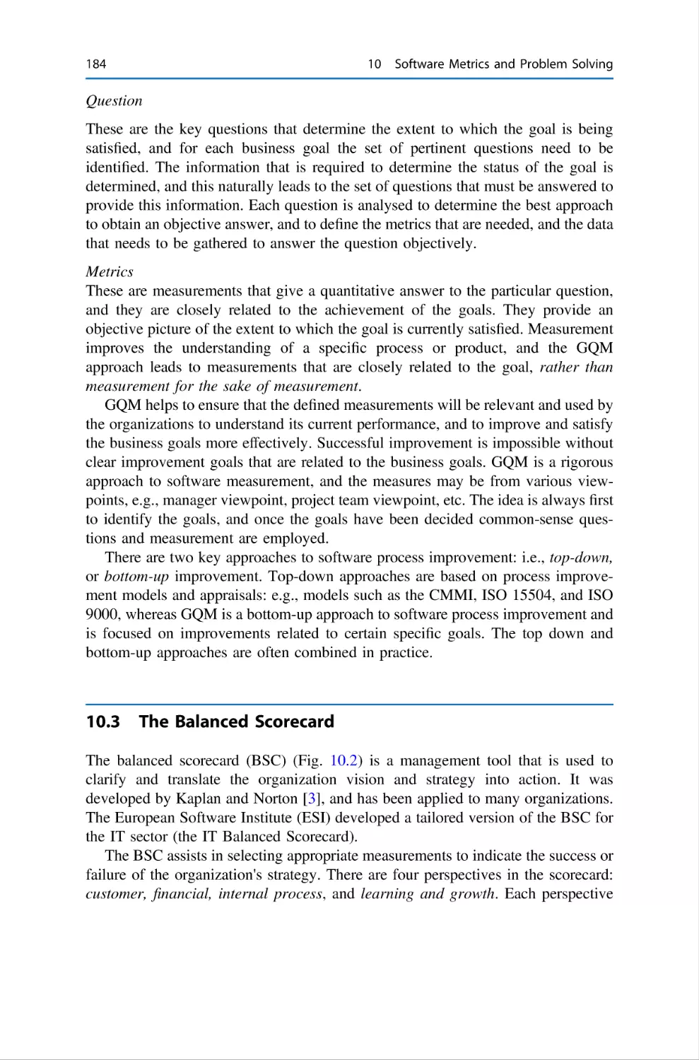 10.3 The Balanced Scorecard