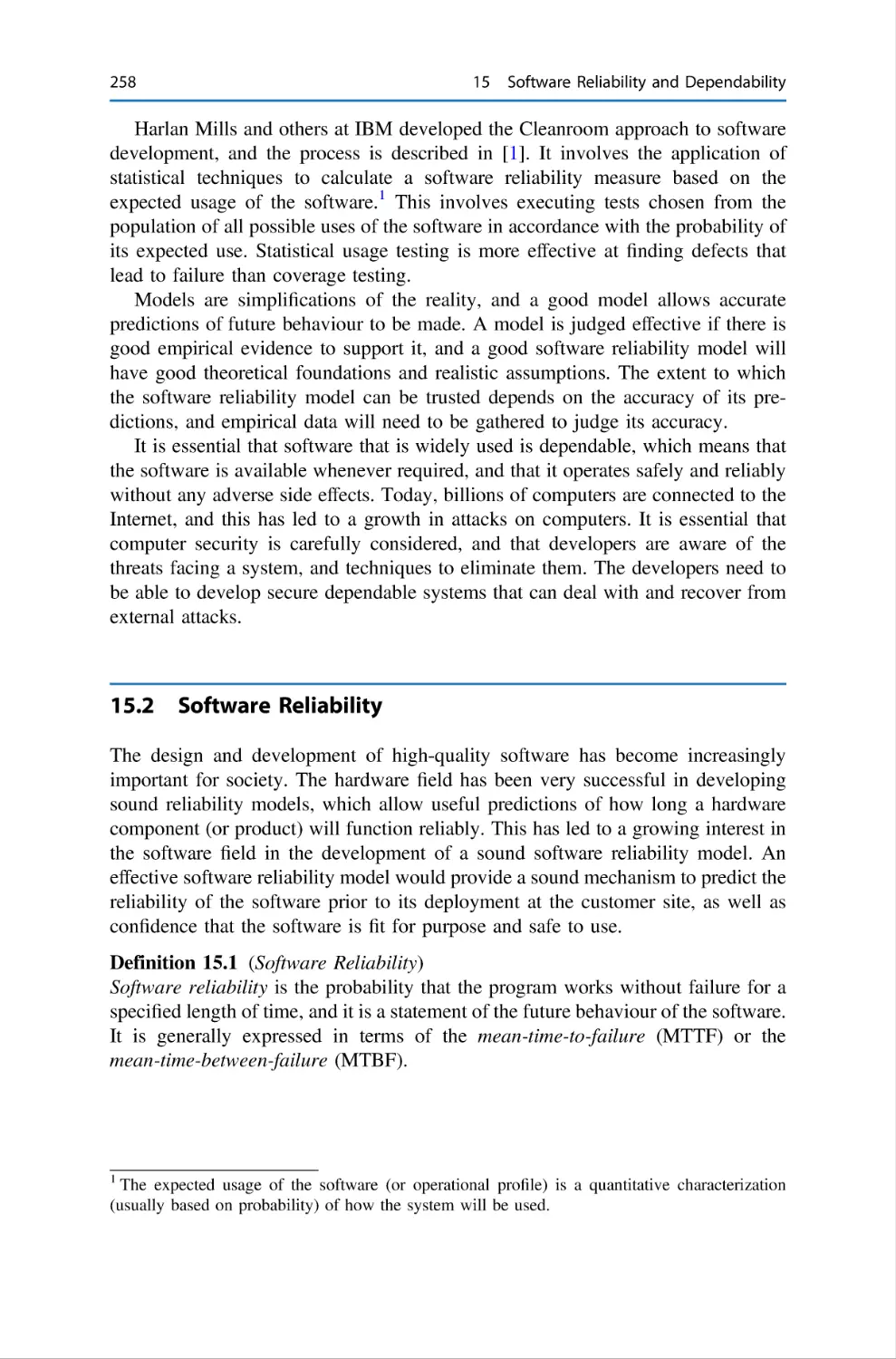 15.2 Software Reliability