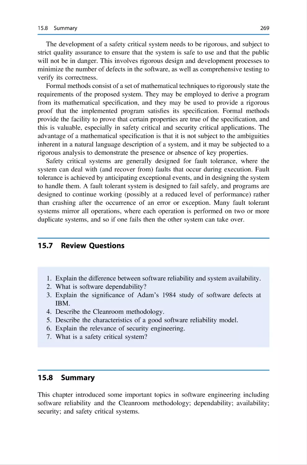 15.7 Review Questions
15.8 Summary