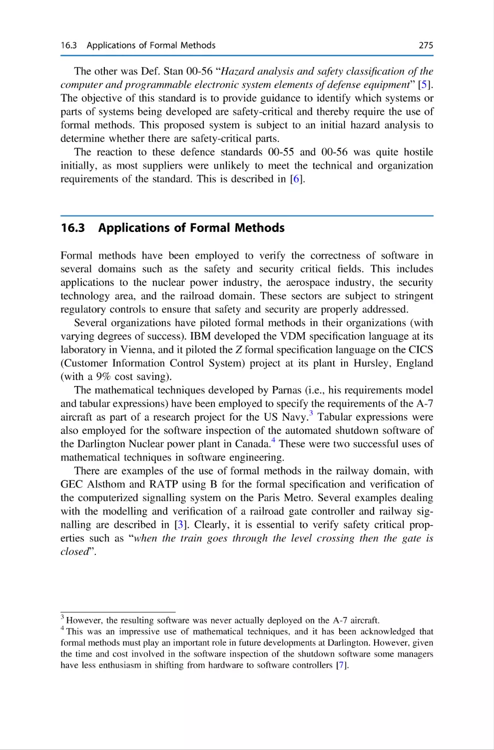 16.3 Applications of Formal Methods