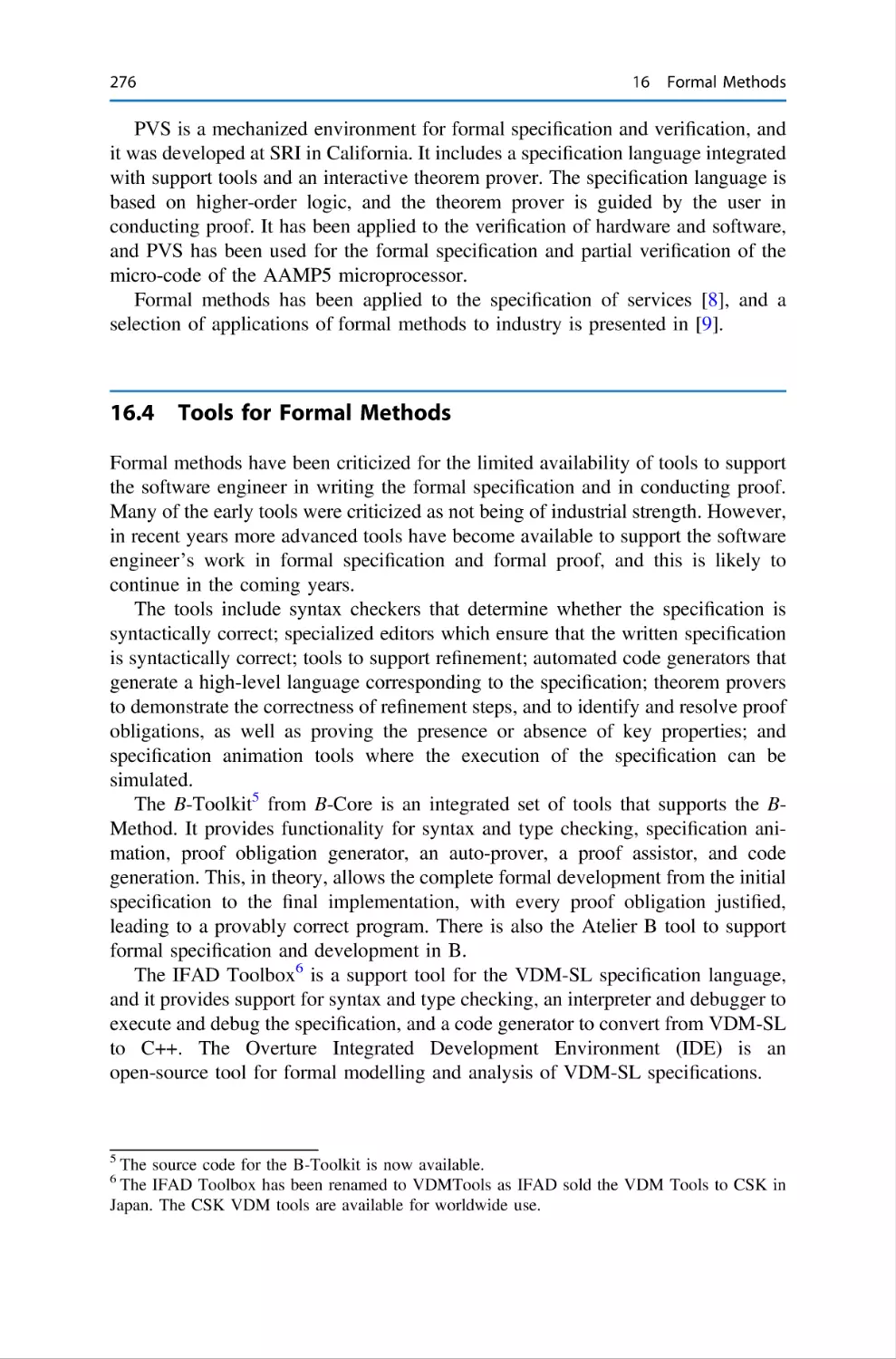 16.4 Tools for Formal Methods